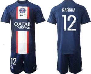 RAFiNHA #12 Moški Nogometni dresi Paris Saint-Germain PSG Domači 2023 Kratek Rokav + Kratke hlače