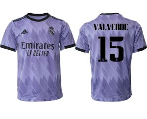 Moški Nogometni dresi Real Madrid Gostujoči 2023 Kratek Rokav VALVERDE 15