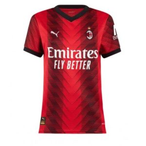 Ženski Nogometni dresi AC Milan Domači 2023-24 Kratek Rokav