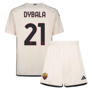 Paulo Dybala #21 Otroški Nogometni dresi kompleti AS Roma Gostujoči 2023 2024