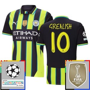 Moški Nogometni dresi Manchester City Gostujoči Champions League With Patch 2024-25 Jack Grealish 10