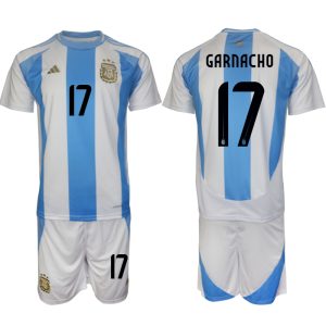 Poceni Moški Nogometni dresi Argentina Domači Copa America 2024 Alejandro Garnacho 17