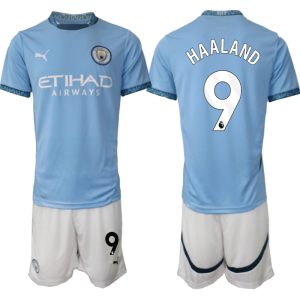 Moški Nogometni dresi Kompleti Manchester City Domači 2024-2025 Erling Haaland 9