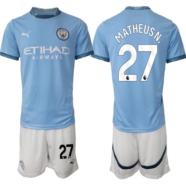 Moški Nogometni dresi Kompleti Manchester City Domači 2024-2025 MATHEUSN. 27