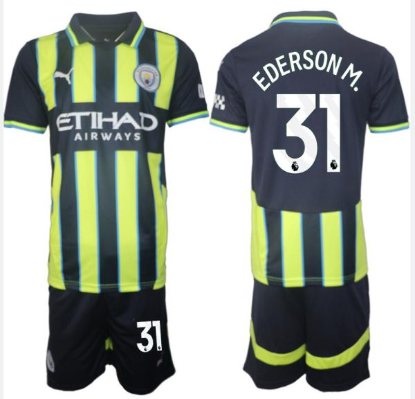 Moški Nogometni dresi kompleti Manchester City Gostujoči 2024-2025 Ederson M. 31