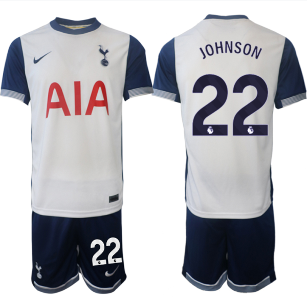 Moški Nogometni dresi kompleti Tottenham Hotspur Domači 2024-25 Brennan Johnson 22