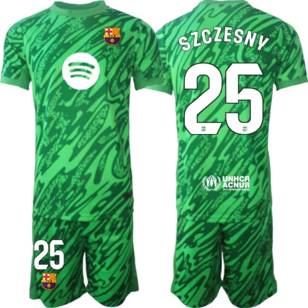 Moški Nogometni Dresi Kompleti FC Barcelona Vratar 2024-25 zelena SZCZESNY 25