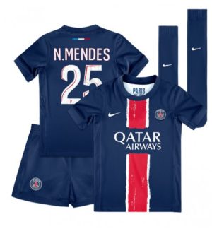 Otroški Nogometni dresi za otroke Paris Saint-Germain PSG Domači 2024-25 Nuno Mendes 25