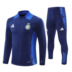 Moški Al Nassr FC Sweatshirt Za Trening dresi kompleti 1/4 Zip modra 2024-25