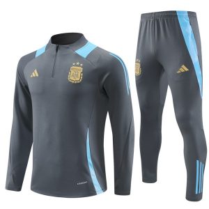 Moški Argentina Sweatshirt Za Trening dresi kompleti 1/4 Zip siva 2024-2025