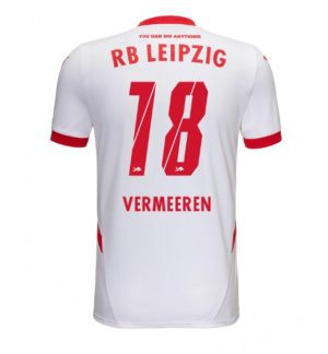 Moški Nogometni dresi RB Leipzig Domači 2024-25 bela rdeča Kurzarm Arthur Vermeeren 18