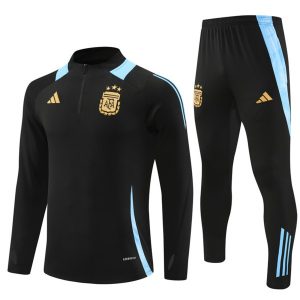 Otroški Argentina Sweatshirt Za Trening dresi kompleti 1/4 Zip Črna 2024-2025