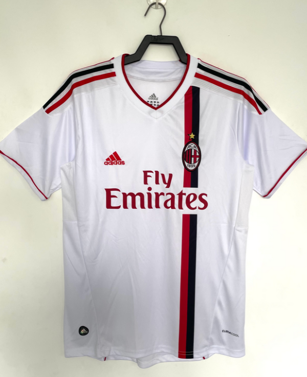 Moški Retro Nogometni dresi AC Milan Gostujoči 2011-12 bela Kratek Rokav po naročilu